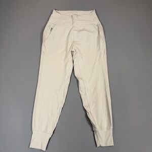 Athleta Pants Womens SP White High Rise Joggers Zip Pockets Stretch Athletic